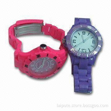 Plastic Watches with Import Movement and Available in Various Colors, CE, RoHS Certified